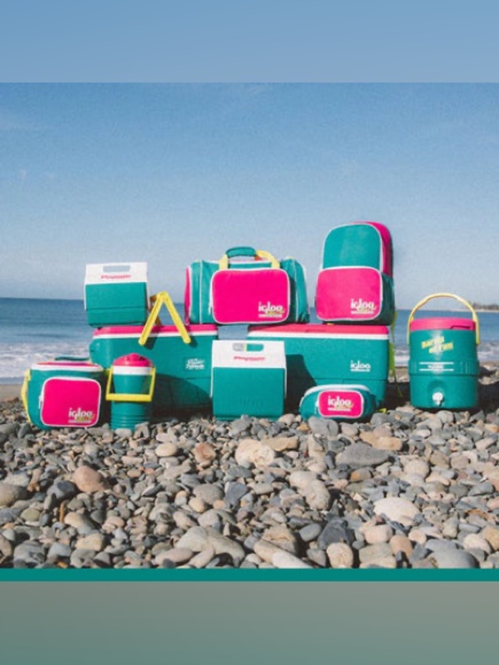 💚🩷 4QT. Retro Igloo Playmate Mini Water Cooler Jade Green 6 Cans - Picture 2 of 7